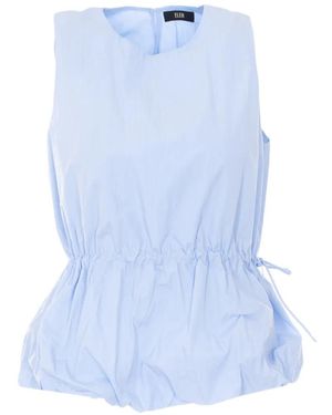 ELEH Draped Crew-Neck Top - Blue