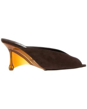 Jimmy Choo Glace Wedge Mules - Brown