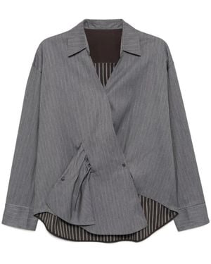 JNBY Asymmetric Cotton Wrap Top - Gray