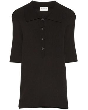 P.A.R.O.S.H. Buttoned Knitted Polo Shirt - Black