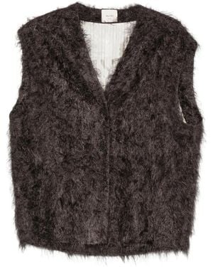 Alysi Brushed-Effect V-Neck Gilet - Black