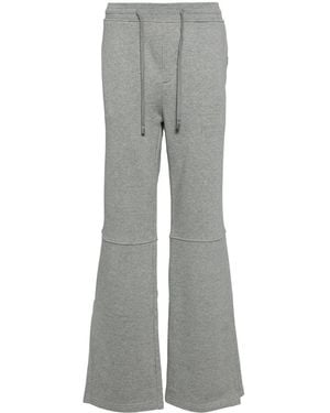 C2H4 Panelled-Design Cotton Pants - Gray