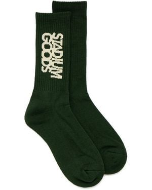 Stadium Goods Logo "Cream City" Crew Socks - Green