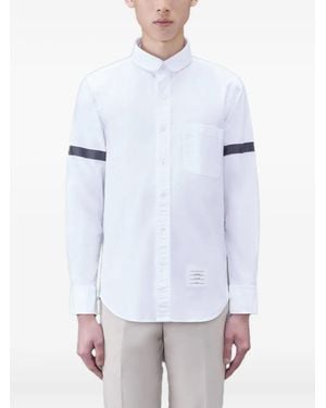 Thom Browne T-Shirt À Logo Appliqué - Blanc