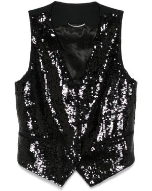 PT Torino Sequinned Waistcoat - Black