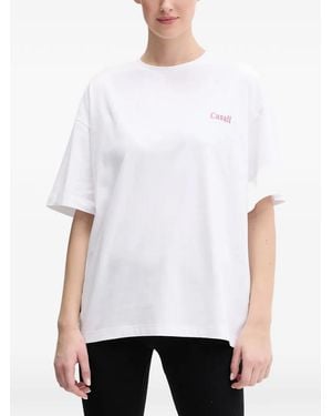 Casall Logo-Print Drop-Shoulder T-Shirt - White