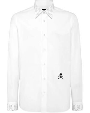 Philipp Plein モノグラムトリム シャツ - ホワイト