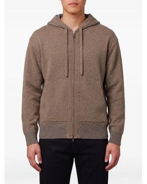 Roberto Collina Merino-Kapuzenjacke Mit Reißverschluss - Braun