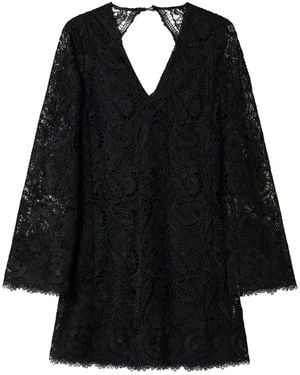 Twinset Macramé Lace Mini Dress - Black