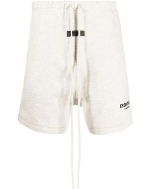 Fear Of God Logo-Print Drawstring Track Shorts - White