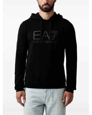 EA7 Hoodie À Logo Imprimé - Black