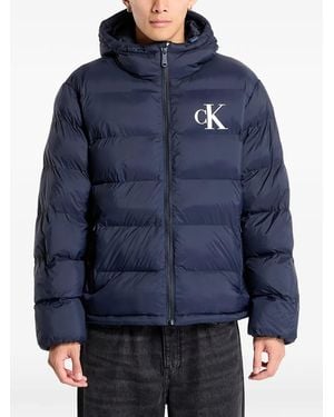 Calvin Klein Monogram Puffer Jacket - Blue