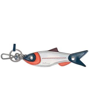 Mulberry British Summer Fish Keyring - White