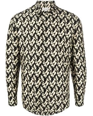 Saint Laurent アブストラクトパターン シャツ - ブラック