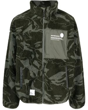 Aape By A Bathing Ape Camouflage-Print Fleece Jacket - Green