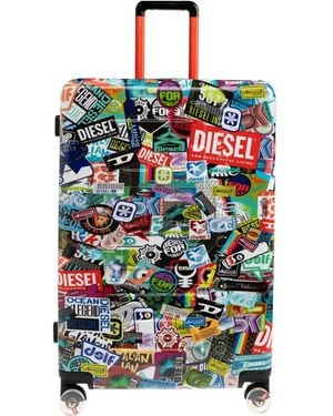 DIESEL Sticker-Print Suitcase - White