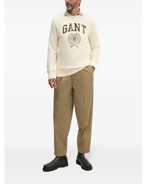 GANT Logo-Embellished Crew-Neck Sweatshirt - Natural