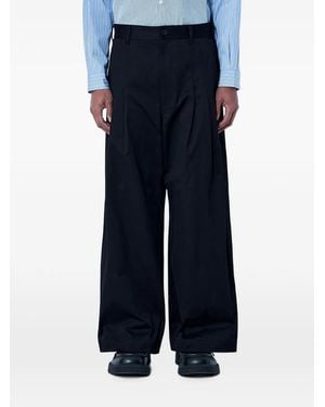 Comme des Garçons Pleated Wide-Leg Trousers - Blue