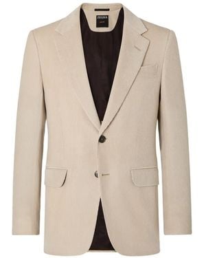 ZEGNA Light-Taupe Royal Cord Jacket - Natural