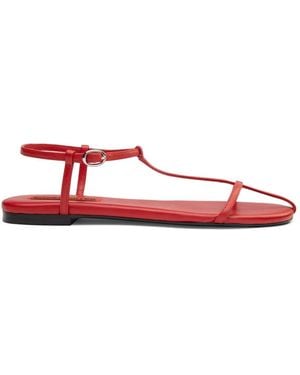 Simon Miller Cage Leather Flat Sandals - Red
