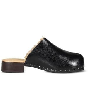 Our Legacy Mules Naoto À Doublure En Peau Lainée - Black