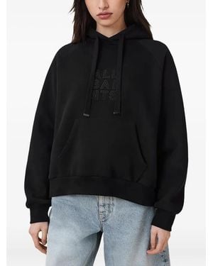 AllSaints Logo-Embroidered Hoodie - Black