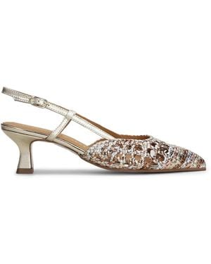 Pedro Miralles Mantua Woven Slingback Court Shoes - White