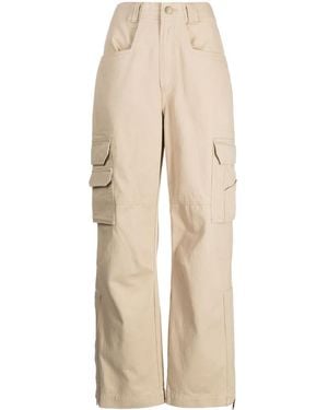 Goen.J Wide-Leg Cotton Cargo Pants - Natural