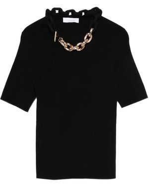 Rabanne Chain-Detail T-Shirt - Black