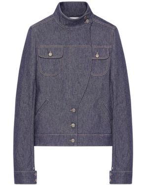 Courreges Giacca Motorcycle Denim - Blu