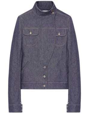 Courreges Motorcycle Denim Jacket - Blue