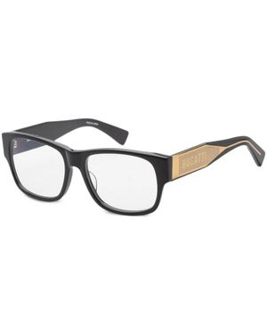 Bugatti Logo-Engraved Rectangle-Frame Glasses - White