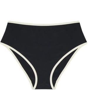 SOLAQUA Piping-Detail Bikini Bottoms - Black
