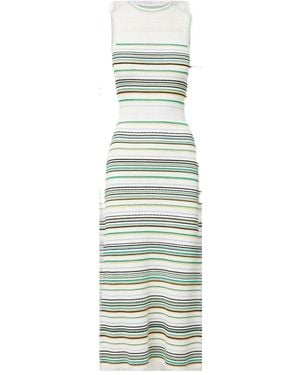 Veronica Beard Vestido Dawna a rayas - Verde