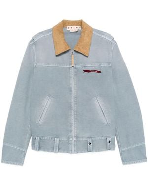 Marni Contrast-Collar Zip-Fastening Jacket - Blue