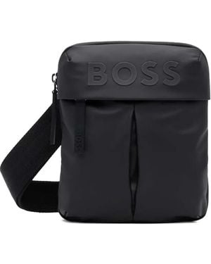BOSS Schoudertas Met Logo-Reliëf - Zwart
