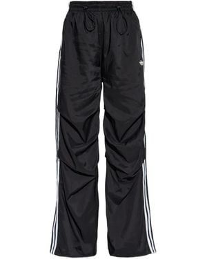 adidas Three-Stripe Drawstring Trousers - Black