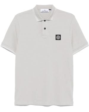 Stone Island Polo Con Motivo Compass - Bianco