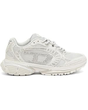DIESEL S-Pro-V-Dense Rhinestone-Embellished Mesh Sneakers - White