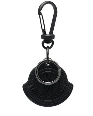 Moncler Logo Charm Keyring - Black
