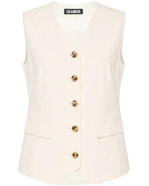 Club21 Collection Chaleco Iris Con Cuello En V - Blanco