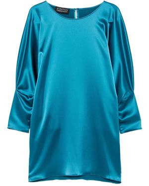 Gianluca Capannolo Mini-Jurk Met Pofmouwen En Ronde Hals - Blauw