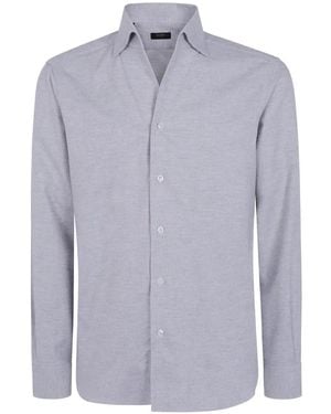 Barba Napoli Button-Down Long-Sleeve Shirt - Blue