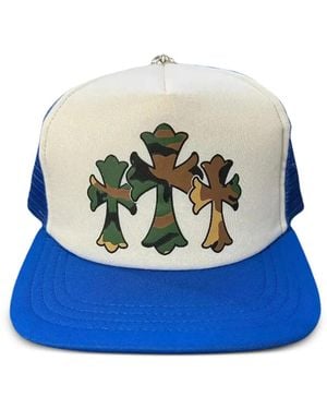 Chrome Hearts Triple Cross Trucker Cap - Blue