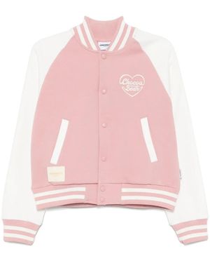 Chocoolate Logo-Embroidered Bomber Jacket - Pink