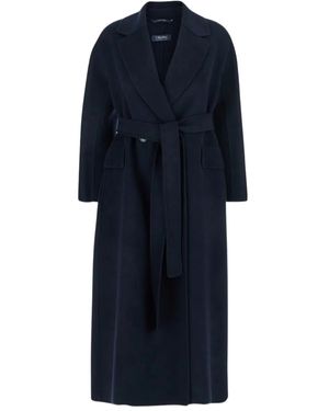 Max Mara ベルテッド ダブルコート - ブルー