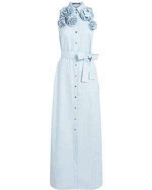 KARL LAGERFELD Floral Appliqué Maxi Dress - Blue