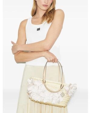 Tory Burch ストローハンドバッグ - ホワイト