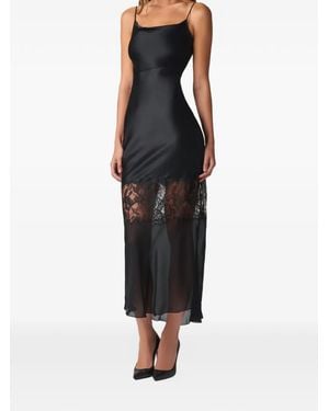 Kiki de Montparnasse Iris Lace-Trim Maxi Dress - Black