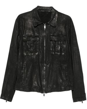 Salvatore Santoro Veste Zippée À Effet Froissé - Black